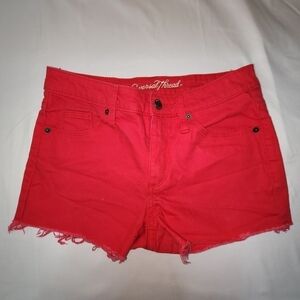 Universal Thread High-rise Shortie Bright Red Cut Off Shorts Women's Size 0